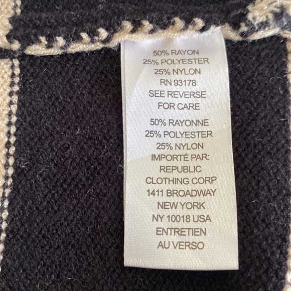 Truth by Republic collegiate stripe pullover crew neck side slits black taupe - Picture 10 of 12